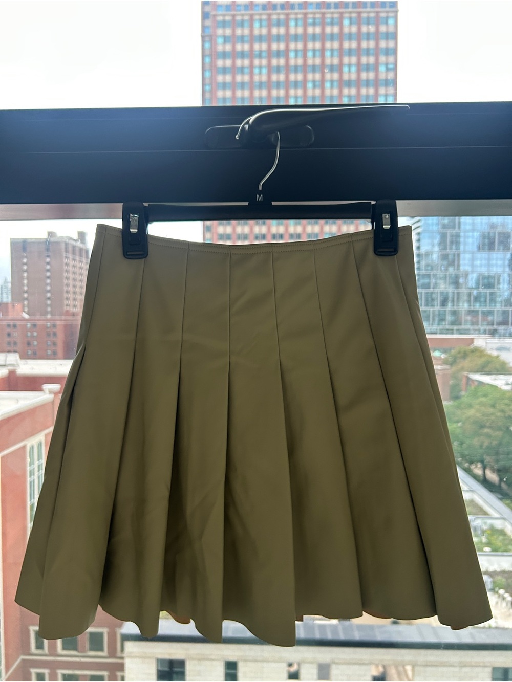 Olive Green Pleated Mini Skirt - Topshop